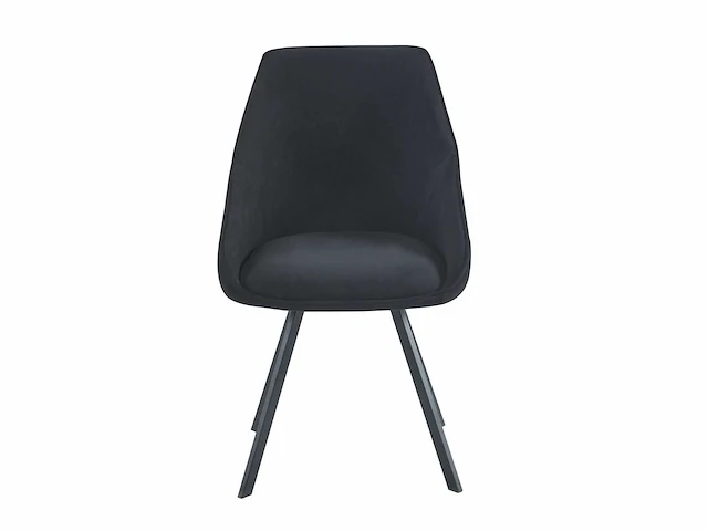 Colenis - twisty eetkamerstoel - set van 6 - zwart - velvet - zwarte poten - afbeelding 2 van  4