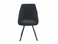 Colenis - twisty eetkamerstoel - set van 6 - zwart - velvet - zwarte poten - afbeelding 2 van  4