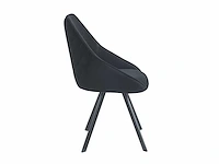 Colenis - twisty eetkamerstoel - set van 6 - zwart - velvet - zwarte poten - afbeelding 3 van  4