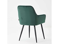 Colenis - veli eetkamerstoel - set van 4 - groen - velvet - met armleuning - afbeelding 3 van  4