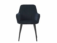 Colenis - veli eetkamerstoel - set van 4 - zwart - velvet - met armleuning - afbeelding 2 van  5