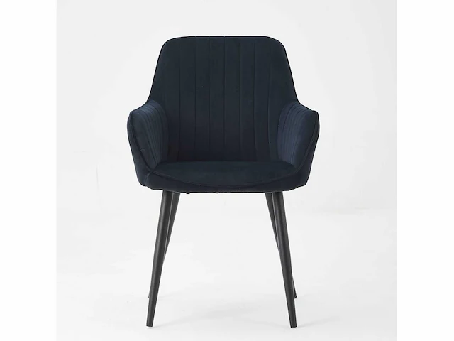 Colenis - veli eetkamerstoel - set van 4 - zwart - velvet - met armleuning - afbeelding 5 van  5