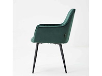 Colenis - veli eetkamerstoel - set van 6 - groen - velvet - met armleuning - afbeelding 4 van  4