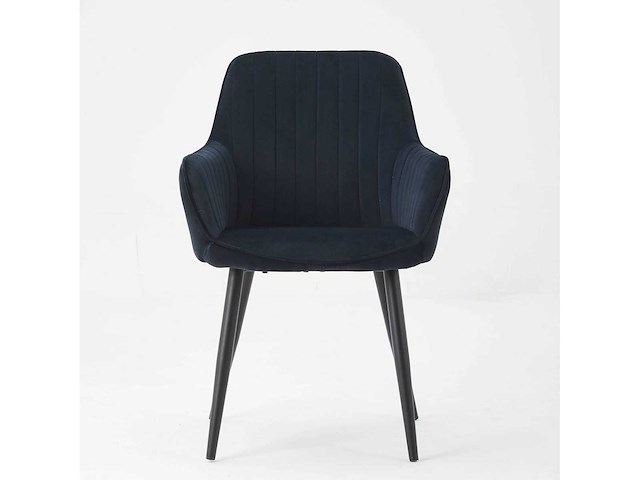 Colenis - veli eetkamerstoel - set van 6 - zwart - velvet - met armleuning - afbeelding 4 van  4