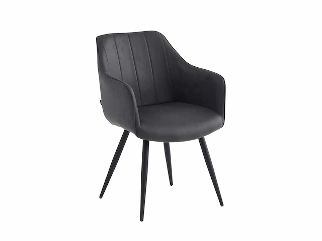 Colenis - verto eetkamerstoel - set van 6 - antraciet - microfiber stof - microvezel - industrieel - afbeelding 1 van  5