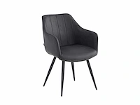 Colenis - verto eetkamerstoel - set van 6 - antraciet - microfiber stof - microvezel - industrieel - afbeelding 1 van  5
