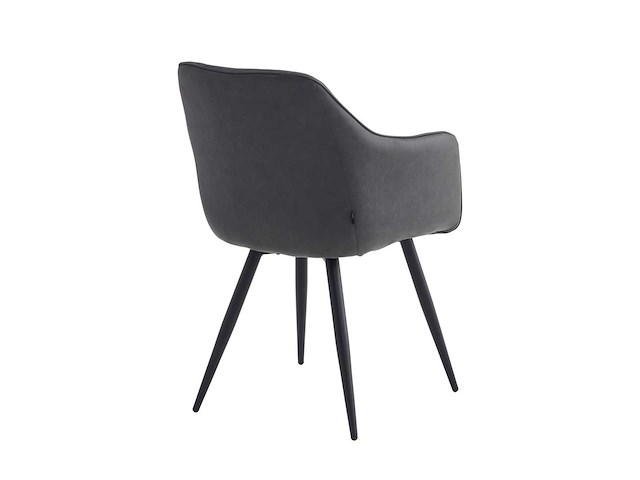 Colenis - verto eetkamerstoel - set van 6 - antraciet - microfiber stof - microvezel - industrieel - afbeelding 2 van  5
