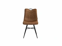Colenis - verty eetkamerstoel - set van 4 - cognac - microvezel - microfiber - industrieel - design - afbeelding 2 van  3