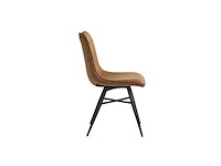 Colenis - verty eetkamerstoel - set van 6 - cognac - microvezel - microfiber - industrieel - design - afbeelding 3 van  4