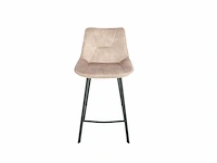 Colenis - zera barkruk - barstoel - set van 4 - beige - adoré velvet - industrieel - afbeelding 2 van  4