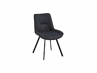 Colenis - zera eetkamerstoel - set van 4 - antraciet - microfiber stof - afbeelding 1 van  4