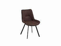 Colenis - zera eetkamerstoel - set van 6 - bruin - microfiber stof - afbeelding 1 van  2