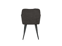 Colenis leo eetkamerstoel set van 6 - grijs linnen stof - industrieel ontwerp met zwarte poten - afbeelding 5 van  5