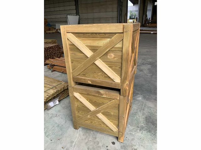 Collstrop houten bloembak (2x) - afbeelding 1 van  6