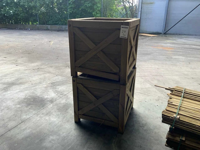 Collstrop houten bloembak (2x) - afbeelding 2 van  6