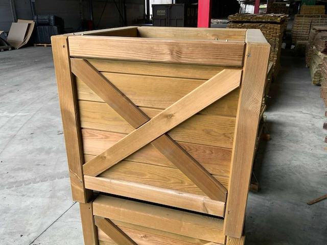 Collstrop houten bloembak (2x) - afbeelding 5 van  6
