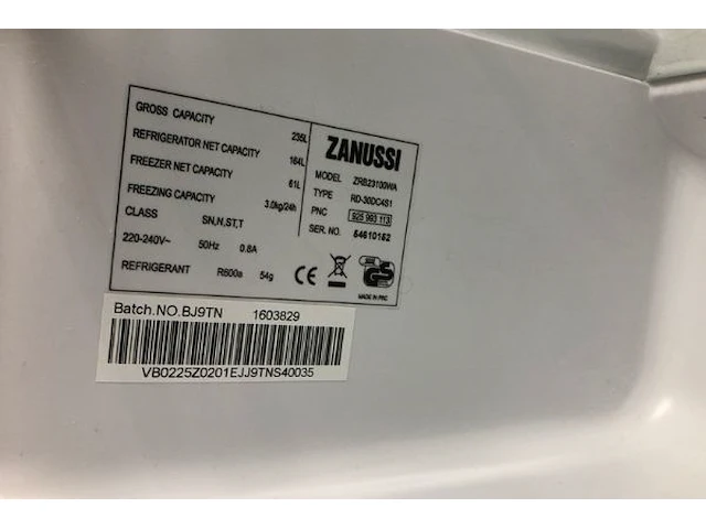 Combi diepvries/koelkast zanussi - afbeelding 5 van  6