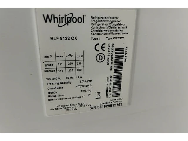 Combi frigo whirlpool - afbeelding 7 van  7