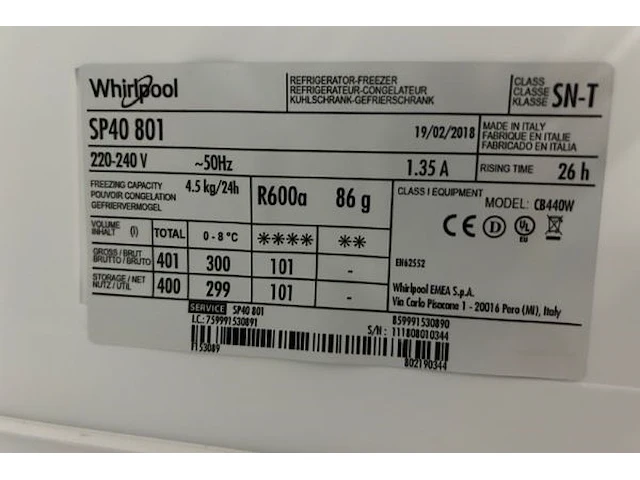Combi koelkast whirlpool - afbeelding 6 van  9