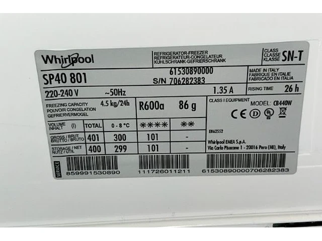 Combi koelkast whirlpool - afbeelding 5 van  7