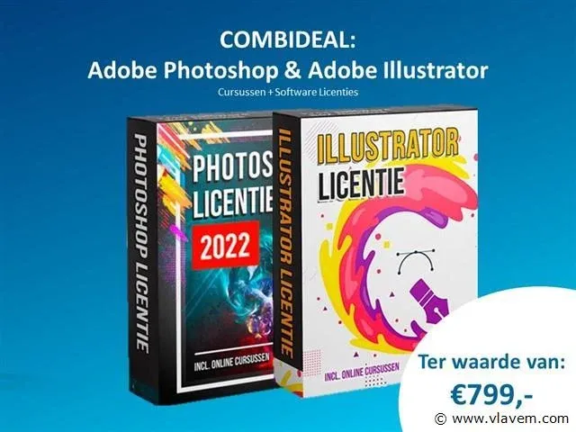 Combideal: adobe photoshop & adobe illustrator cursus + software - afbeelding 1 van  1