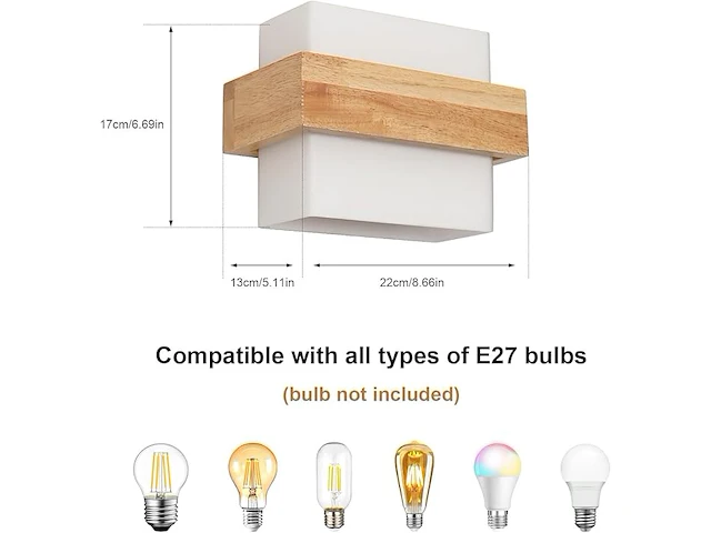Comely houten wandlamp voor binnen - afbeelding 3 van  4