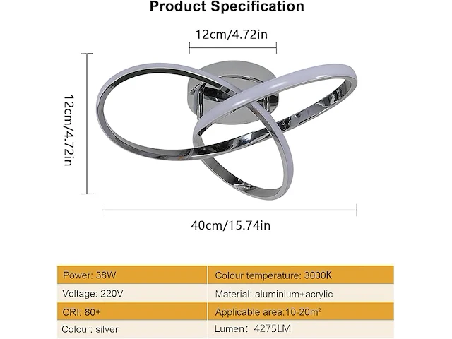 Comely led-plafondlamp - afbeelding 2 van  3