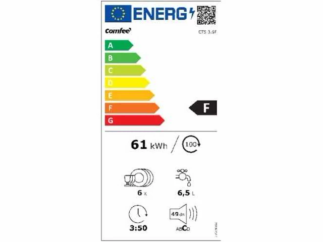 Comfee cts 3.6f tafelmodel vaatwasser - afbeelding 2 van  7