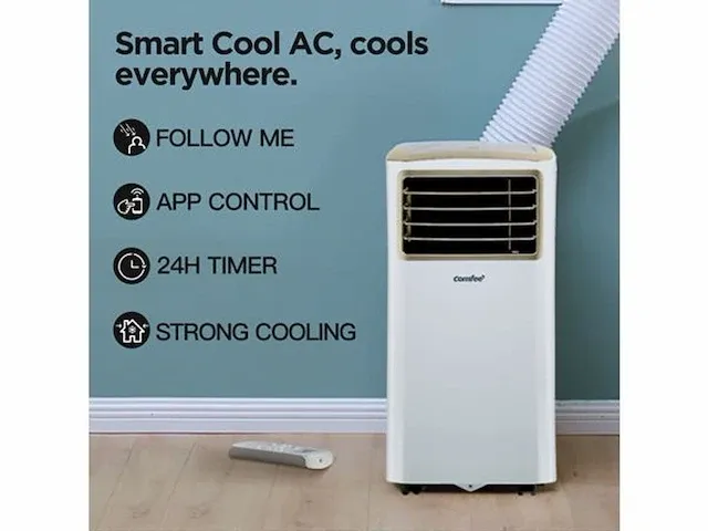 Comfee mobiele airconditioner 9000 btu/h 2.6kw aangesloten - afbeelding 4 van  5