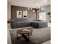 Comfortabele rechterhoekbank in een trendy look met stoffen bekleding