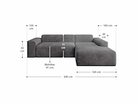 Comfortabele rechterhoekbank in een trendy look met stoffen bekleding - afbeelding 7 van  7