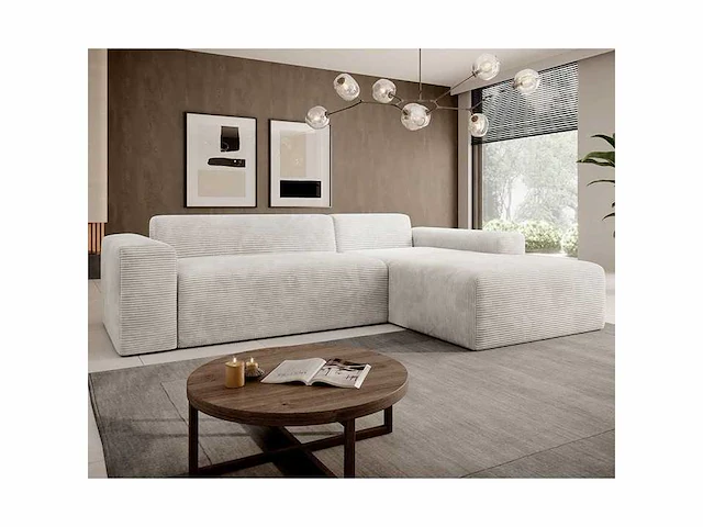 Comfortabele rechthoekige bank in trendy look met stoffen bekleding - afbeelding 1 van  9
