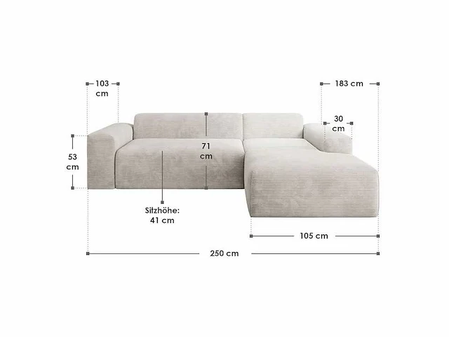 Comfortabele rechthoekige bank in trendy look met stoffen bekleding - afbeelding 8 van  9