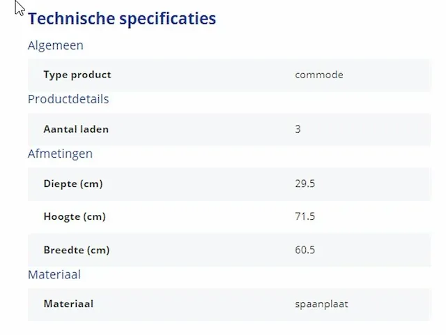 Commode met 3 laden nano - afbeelding 5 van  5