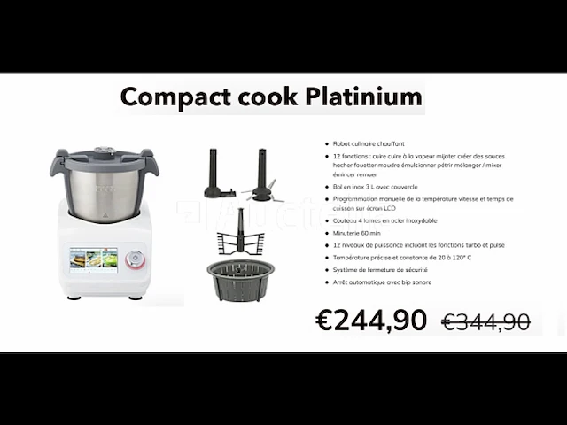 Compact cook platinum aangesloten multifunctionele keukenmachine - afbeelding 1 van  1