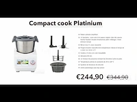 Compact cook platinum aangesloten multifunctionele keukenmachine