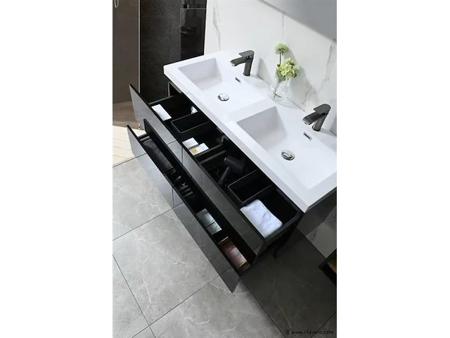 Compleet 3-delig duo-badkamermeubel (120cm) - afbeelding 5 van  9