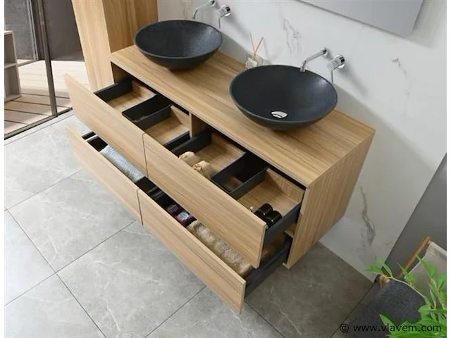 Compleet 3-delig duo-badkamermeubel (130cm) - afbeelding 7 van  11
