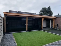 Compleet glazen schuifdeursysteem 3 deurs, veiligheidsglas 10 mm, 2400 mm breed, 3 stuks deuren 820 mm 2300 mm hoog, mat zwart ral 9005 - afbeelding 8 van  14