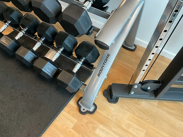 Complete halterset tunturi 8-30kg + rack bodytone - afbeelding 12 van  12