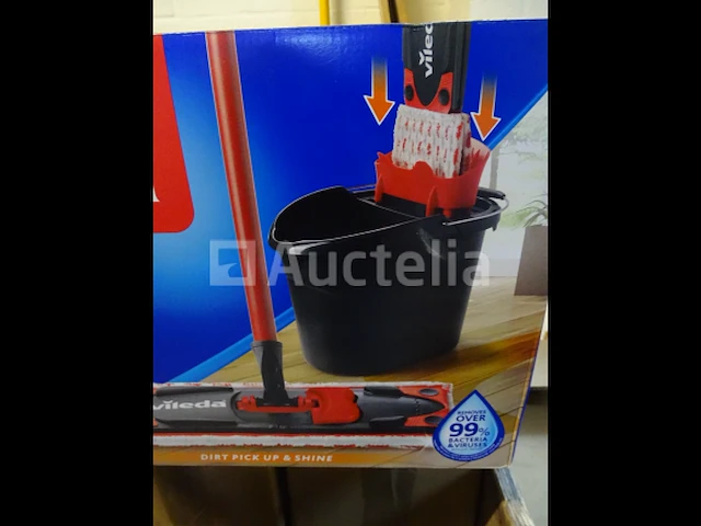 Complete set - microvezel vlakmop + emmer met vileda ultramax power press 2in1 - afbeelding 2 van  2