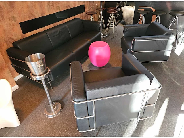 Complete set: lederen design-salon, in pedrali-stijl - afbeelding 1 van  7