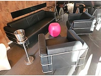 Complete set: lederen design-salon, in pedrali-stijl