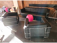 Complete set: lederen design-salon, in pedrali-stijl - afbeelding 3 van  7