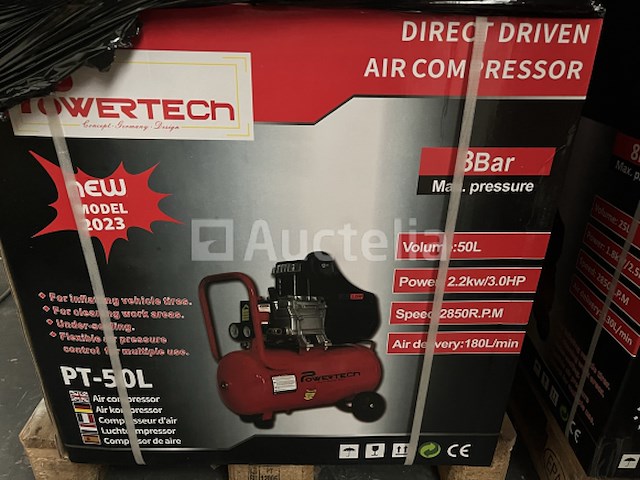 Compressor 50 liter powertech p-50l - afbeelding 1 van  3