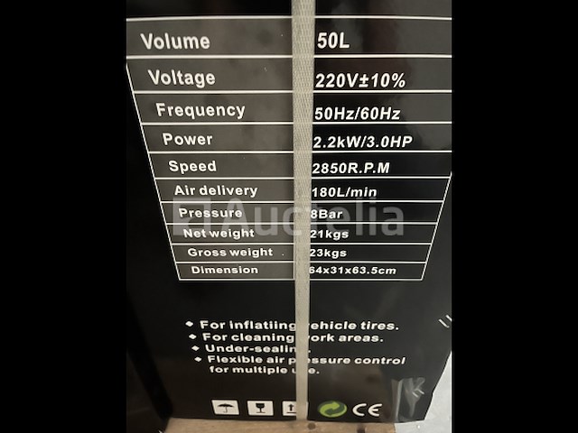 Compressor 50 liter powertech p-50l - afbeelding 3 van  3