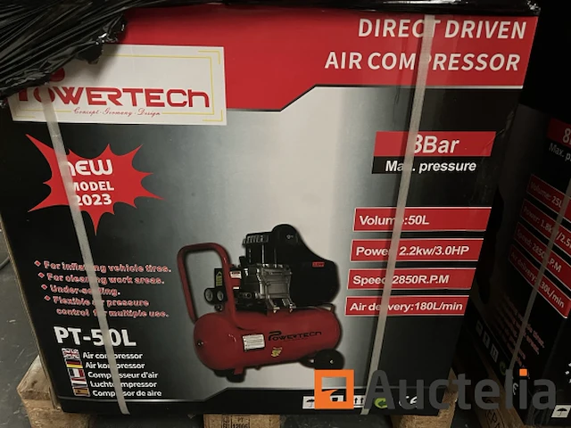 Compressor 50 liter powertech p-50l - afbeelding 3 van  3