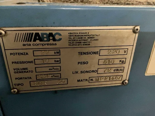Compressor abac type model scr30 - afbeelding 3 van  9