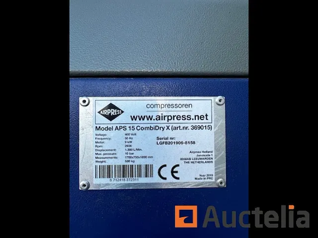Compressor airpress model aps15 combi dry x met luchtdroger. - afbeelding 7 van  8