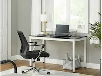 Computerbureau - tafel - wit/zwart - hout - 120x60x76 - afbeelding 2 van  3